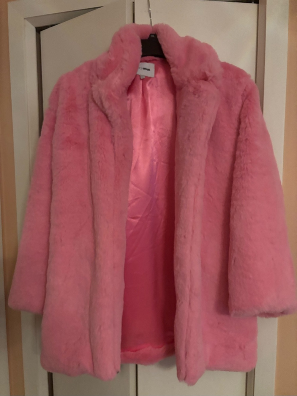 Hot Pink Faux Fur Coat